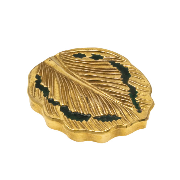 Leaf - Guilded and Enameled Bronze Box by Line Vautrin