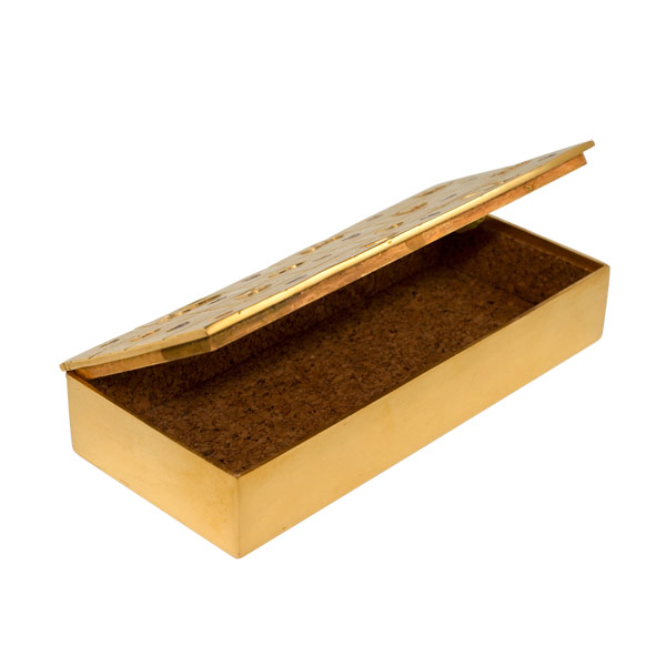 I Love You More Than Yesterday But Less Than Tomorrow - Guilded and Enameled Guilded Bronze Box by Line Vautrin